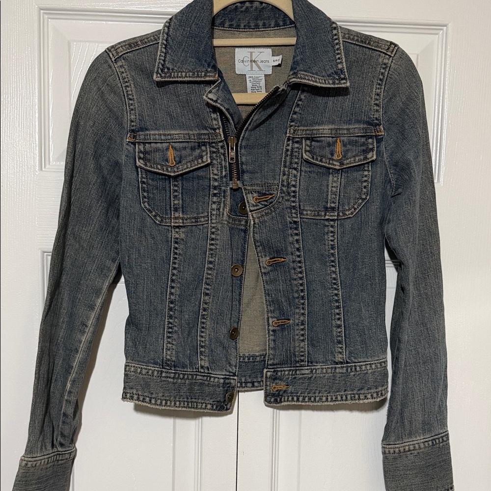 Calvin Klein Women's Faded Blue Denim Jacket